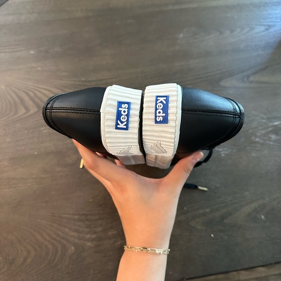 Keds Black Triple Kick AMP Leather Platform Sneaker Size 8 - Picture 2 of 5